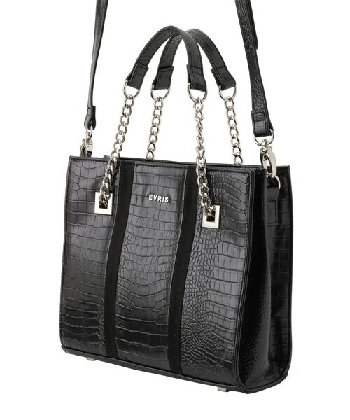 EVRIS（エヴリス）の「バイカラーブロッキングショルダーBAG（ショルダーバッグ・レディース・ブラック/ベージュ/ボルドー・FREE）」の5枚目の写真