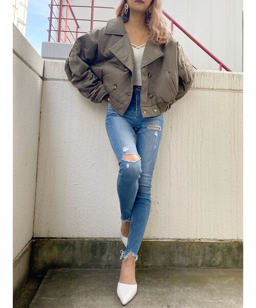 GYDA（ジェイダ）の「HEMダメージスキニーデニムパンツ（デニムパンツ・レディース・インディゴブルー/ブルー・SMALL/MEDIUM/X-SMALL）」の9枚目の写真