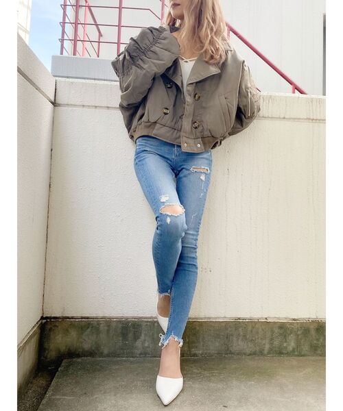 GYDA（ジェイダ）の「HEMダメージスキニーデニムパンツ（デニムパンツ・レディース・インディゴブルー/ブルー・SMALL/MEDIUM/X-SMALL）」の11枚目の写真