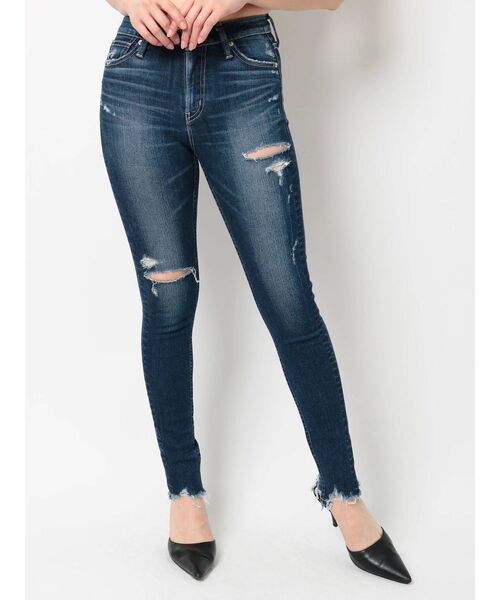GYDA（ジェイダ）の「HEMダメージスキニーデニムパンツ（デニムパンツ・レディース・インディゴブルー/ブルー・SMALL/MEDIUM/X-SMALL）」の12枚目の写真