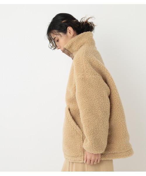ブラックバイマウジー　ボアカラーブルゾン　カーキ BLACK BY MOUSSY（ブラックバイマウジー）の「boa pullover
