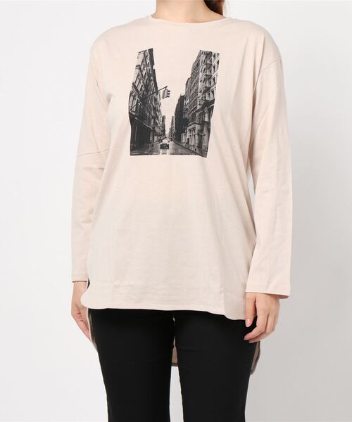 KOBE LETTUCE（コウベレタス）の「フォトプリントロンT（Tシャツ/カットソー・レディース・オフホワイト/ベージュ/チャコール・FREE）」の13枚目の写真