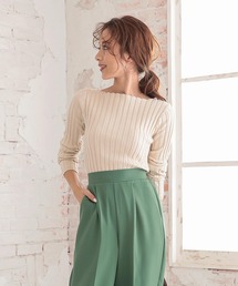 KOBE LETTUCE | 太リブボートネックニットトップス(ニット/セーター)