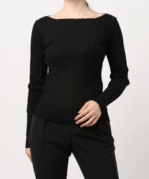 KOBE LETTUCE（コウベレタス）の「太リブボートネックニットトップス（ニット/セーター・レディース・ブラック/ブラウン/ホワイト系その他/ブルー系その他/パープル系その他・1）」の10枚目の写真