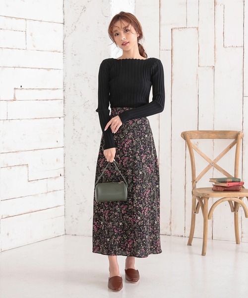 KOBE LETTUCE（コウベレタス）の「太リブボートネックニットトップス（ニット/セーター・レディース・ブラック/ブラウン/ホワイト系その他/ブルー系その他/パープル系その他・1）」の18枚目の写真