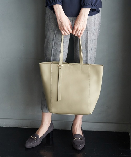 ROPE' PICNIC（ロペピクニック）の「ギボシアジャストハンドルソフトスムースA4トートバッグ（トートバッグ・レディース・グリーン系その他/ブラック/ベージュ・FREE）」の3枚目の写真