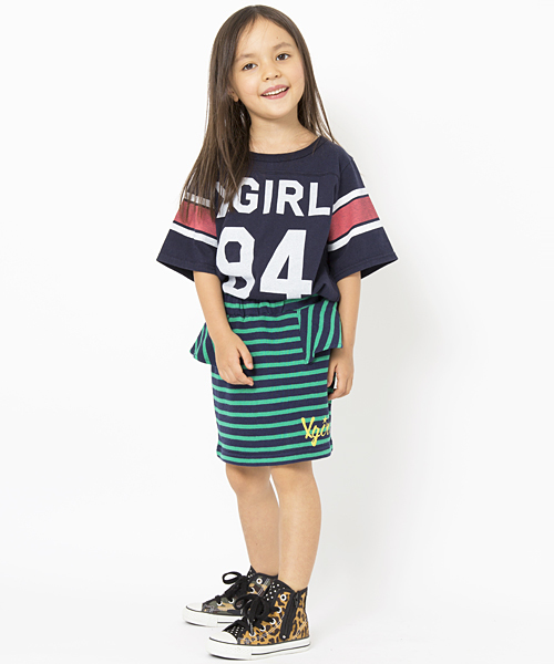 X-girl Stages（エックスガールステージス）の「PEPLUM TIGHT SKIRT (4T～7T)（スカート・キッズ・グリーン/ネイビー/レッド・5T/7T/6T/4T）」の8枚目の写真