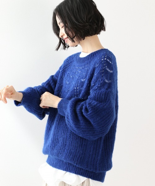 LOWRYS FARM(ローリーズファーム)の「モヘヤキュシンニットプルオーバーLS 921530(ニット/セーター・レディース・ブラック/グレー/ブルー・FREE)」の3枚目の写真