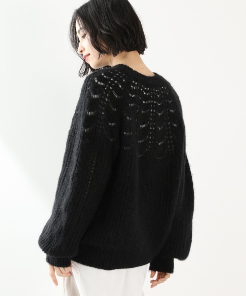 LOWRYS FARM(ローリーズファーム)の「モヘヤキュシンニットプルオーバーLS 921530(ニット/セーター・レディース・ブラック/グレー/ブルー・FREE)」の2枚目の写真