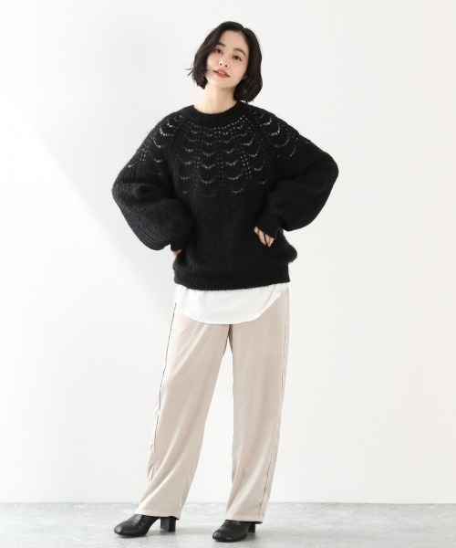 LOWRYS FARM(ローリーズファーム)の「モヘヤキュシンニットプルオーバーLS 921530(ニット/セーター・レディース・ブラック/グレー/ブルー・FREE)」の4枚目の写真