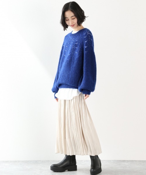 LOWRYS FARM(ローリーズファーム)の「モヘヤキュシンニットプルオーバーLS 921530(ニット/セーター・レディース・ブラック/グレー/ブルー・FREE)」の6枚目の写真