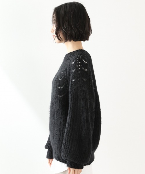 LOWRYS FARM(ローリーズファーム)の「モヘヤキュシンニットプルオーバーLS 921530(ニット/セーター・レディース・ブラック/グレー/ブルー・FREE)」の7枚目の写真