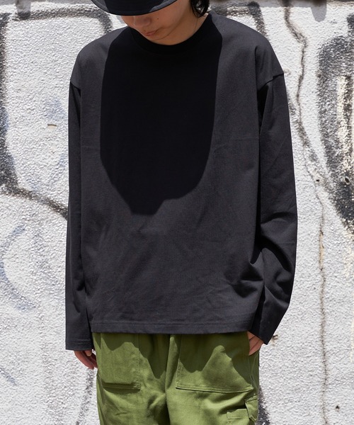 UNIVERSAL OVERALL（ユニバーサルオーバーオール）の「【UNIVERSAL OVERALL】WIDE HEAVY 2PACK TEE ビッグシルエットロンTEE UVOP-001（Tシャツ/カットソー・メンズ・ブラック/ホワイト/グレー・XL/L/M/S）」の6枚目の写真