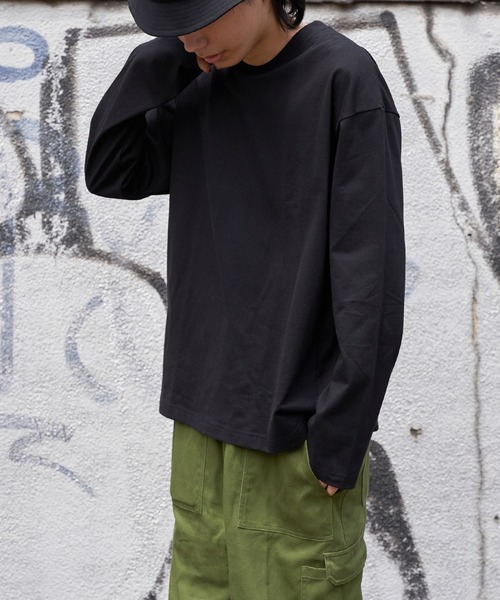 UNIVERSAL OVERALL（ユニバーサルオーバーオール）の「【UNIVERSAL OVERALL】WIDE HEAVY 2PACK TEE ビッグシルエットロンTEE UVOP-001（Tシャツ/カットソー・メンズ・ブラック/ホワイト/グレー・XL/L/M/S）」の7枚目の写真