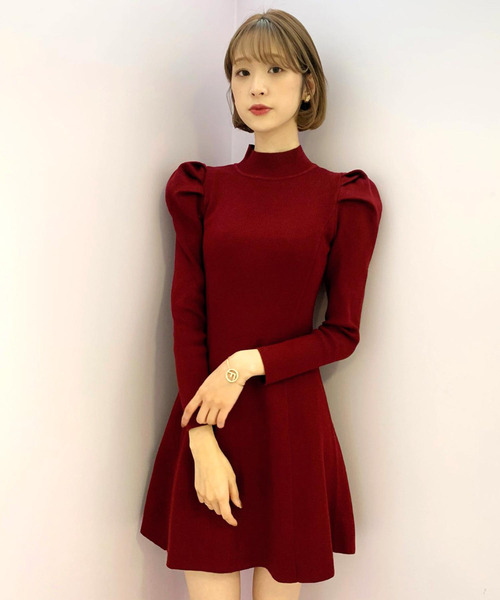 パワショルニットワンピース ワンピース Titty Co ティティーアンドコー のファッション ワンピース Titty Co Petit