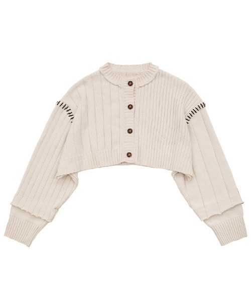select MOCA(セレクトモカ)の「ステッチデザインダメージショートニット(ニット/セーター・レディース・ホワイト/チャコール・FREE)」の18枚目の写真