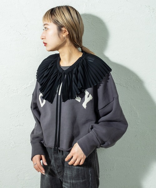 mystic（ミスティック）の「プリーツ付け衿（付け襟・レディース・ブラック/ベージュ・FREE）」の2枚目の写真