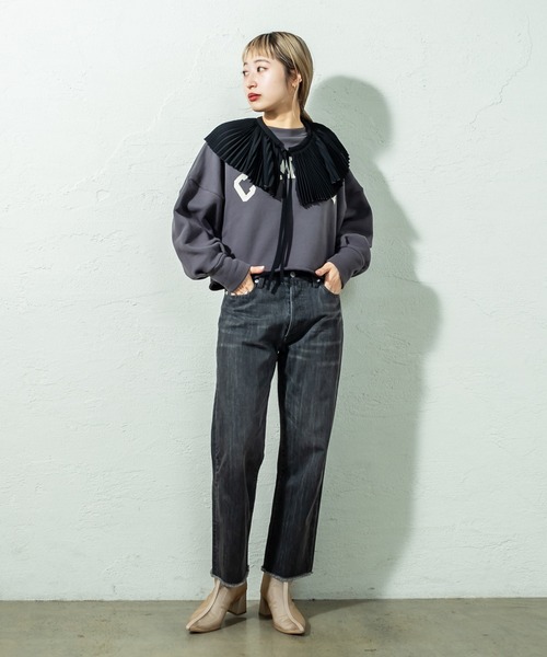 mystic（ミスティック）の「プリーツ付け衿（付け襟・レディース・ブラック/ベージュ・FREE）」の4枚目の写真