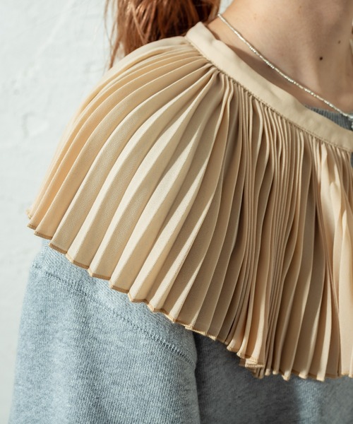 mystic（ミスティック）の「プリーツ付け衿（付け襟・レディース・ブラック/ベージュ・FREE）」の7枚目の写真