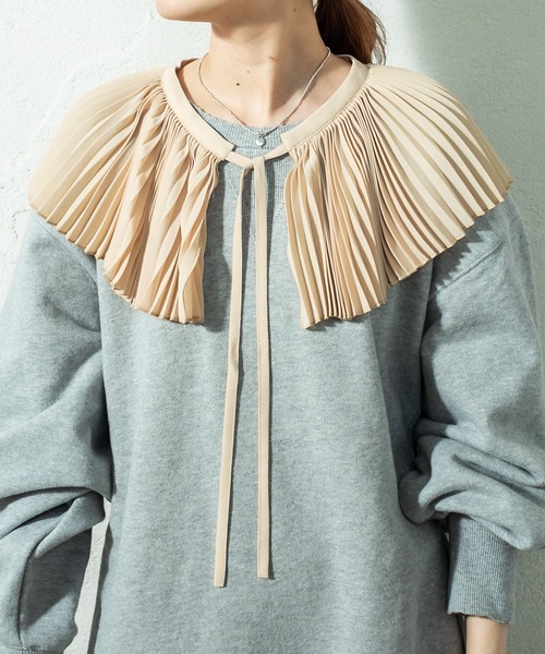 mystic（ミスティック）の「プリーツ付け衿（付け襟・レディース・ブラック/ベージュ・FREE）」の9枚目の写真