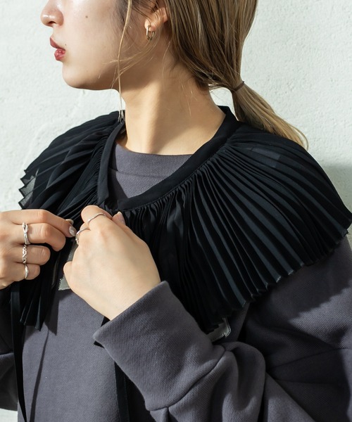 mystic（ミスティック）の「プリーツ付け衿（付け襟・レディース・ブラック/ベージュ・FREE）」の19枚目の写真