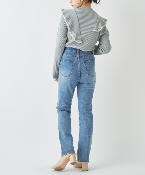 Chico（チコ）の「肩フリルリブニット/パイピングリブニット（ニット/セーター・レディース・ホワイト/ブラック/ミント/グレイッシュベージュ・FREE）」の20枚目の写真