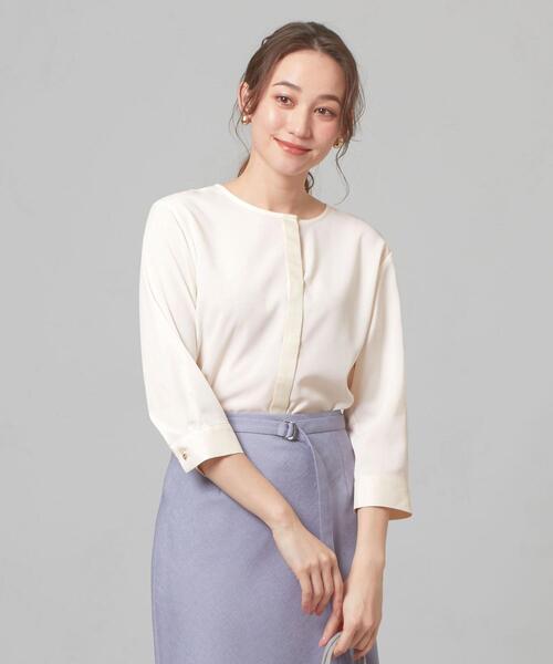 closet story（クローゼットストーリー）の「＜closet story＞サテンDKG ブラウス（シャツ/ブラウス・レディース・ホワイト/ネイビー/ライトピンク・FREE）」の10枚目の写真