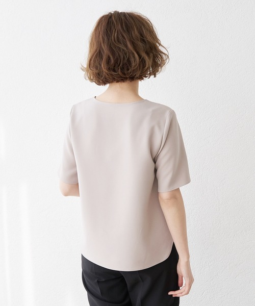 ROPE' PICNIC(ロペピクニック)の「【360°ウルトラストレッチ】【セットアップ対応】ハーフスリーブブラウス(シャツ/ブラウス・レディース・ホワイト/ライトグレー/ライトグリーン/ネイビー/イエロー系その他3/ブラック・38/40)」の10枚目の写真