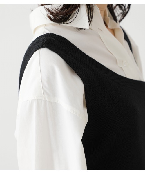 ASYMMETRY KNIT VEST/アシンメトリーニットベスト（タンクトップ