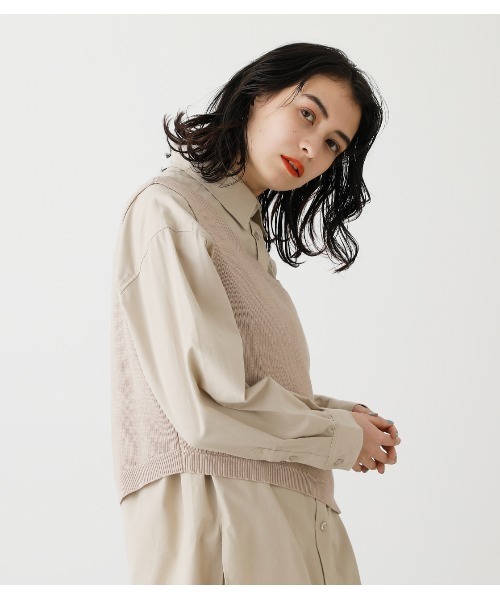 ASYMMETRY KNIT VEST/アシンメトリーニットベスト（タンクトップ