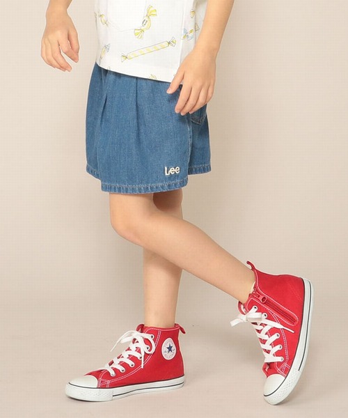 Lee（リー）の「Lee/リー　キッズ キュロットパンツ（デニムパンツ・キッズ・インディゴブルー/ワンウォッシュ/ストライプ/ダークインディゴブルー/ブルー系その他・140/150/160/100/110/120/130）」の2枚目の写真