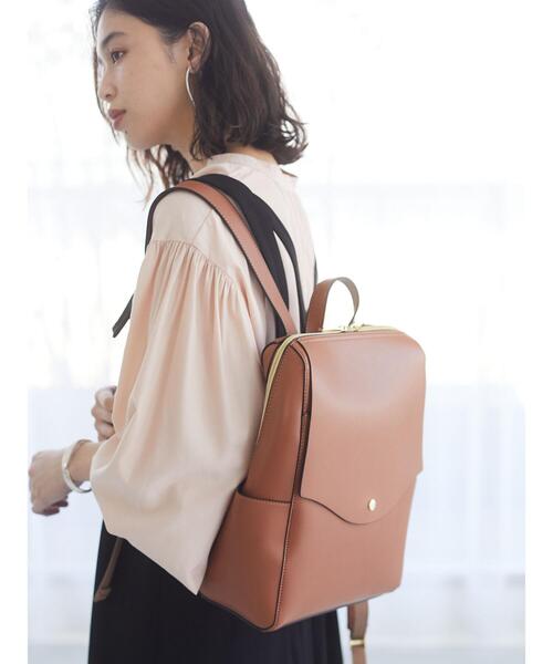 Legato Largo（レガートラルゴ）の「【WEB限定】Legato Largo ≪かるいかばん≫軽量ボンディング リュック（バックパック/リュック・レディース・アイボリー/ブラック/ピンクベージュ/グレイッシュベージュ/キャメル/グリーン系その他2/ブラウン/ターコイズブルー/ダークグレー・FREE）」の14枚目の写真