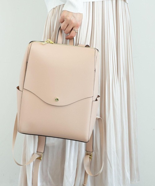 Legato Largo（レガートラルゴ）の「【WEB限定】Legato Largo ≪かるいかばん≫軽量ボンディング リュック（バックパック/リュック・レディース・アイボリー/ブラック/ピンクベージュ/グレイッシュベージュ/キャメル/グリーン系その他2/ブラウン/ターコイズブルー/ダークグレー・FREE）」の9枚目の写真