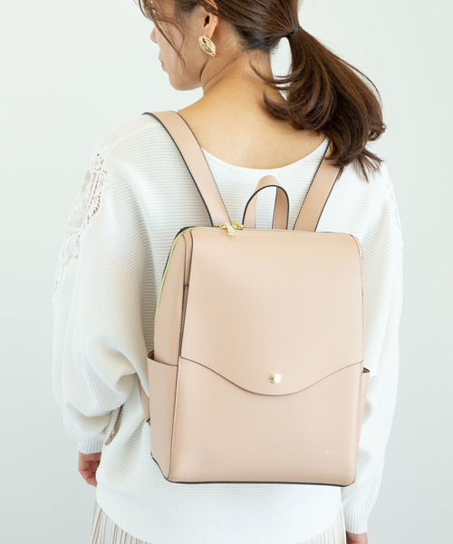 Legato Largo（レガートラルゴ）の「【WEB限定】Legato Largo ≪かるいかばん≫軽量ボンディング リュック（バックパック/リュック・レディース・アイボリー/ブラック/ピンクベージュ/グレイッシュベージュ/キャメル/グリーン系その他2/ブラウン/ターコイズブルー/ダークグレー・FREE）」の13枚目の写真