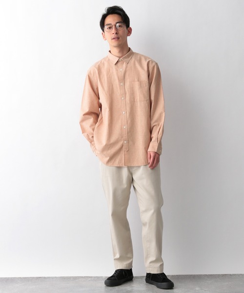 GLOBAL WORK（グローバルワーク）の「リネンシャツ長袖/928198（シャツ/ブラウス・メンズ・ホワイト/ブラック/ミント/シャーベット・SMALL/MEDIUM/LARGE/X-LARGE）」の14枚目の写真