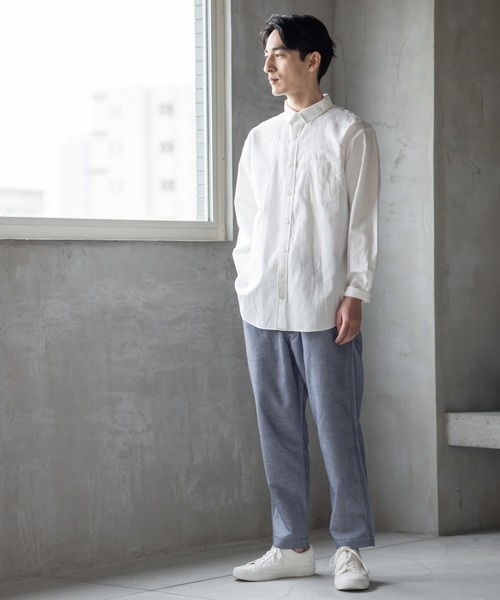 GLOBAL WORK（グローバルワーク）の「リネンシャツ長袖/928198（シャツ/ブラウス・メンズ・ホワイト/ブラック/ミント/シャーベット・SMALL/MEDIUM/LARGE/X-LARGE）」の20枚目の写真