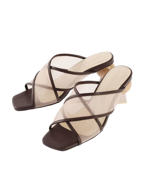 MERCURYDUO（マーキュリーデュオ）の「変形ヒールクロスメッシュサンダル（サンダル・レディース・ベージュ/ブラウン・38/36）」の12枚目の写真