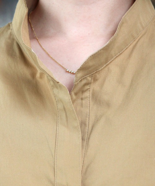 バックボタンシャツワンピース シャツワンピース Pourvous プールヴー のファッション