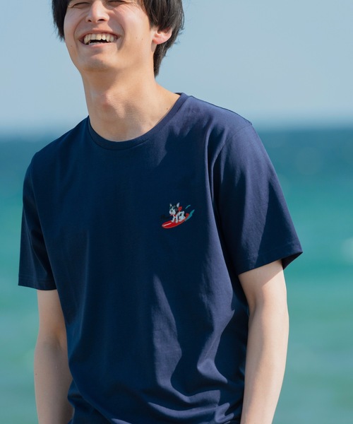 JEANS MATE(ジーンズメイト)の「【ZERO STAIN】ワンポイント刺繍入りTシャツ 汗染み防止加工(Tシャツ/カットソー・メンズ・ホワイト系その他/ホワイト/その他1/ピンク系その他/カーキ/ネイビー/ベージュ/サックスブルー・MEDIUM/LARGE/X-LARGE/SMALL)」の6枚目の写真