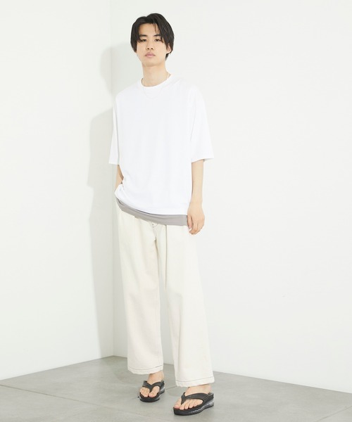 PUBLIC TOKYO（パブリックトウキョウ）の「極 ココTシャツ ビッグシルエット　”圧倒的な『ココち良さ』を実現したクルーネック無地Tシャツ”（Tシャツ/カットソー・メンズ・ホワイト/ブラック/ダークグレー/ミント/ピンク系その他/ネイビー/サックスブルー/グレイッシュベージュ・1/2/4/3）」の21枚目の写真