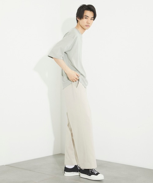 PUBLIC TOKYO（パブリックトウキョウ）の「極 ココTシャツ ビッグシルエット　”圧倒的な『ココち良さ』を実現したクルーネック無地Tシャツ”（Tシャツ/カットソー・メンズ・ホワイト/ブラック/ダークグレー/ミント/ピンク系その他/ネイビー/サックスブルー/グレイッシュベージュ・1/2/4/3）」の20枚目の写真