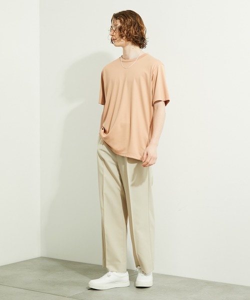 PUBLIC TOKYO（パブリックトウキョウ）の「極 ココTシャツ ビッグシルエット　”圧倒的な『ココち良さ』を実現したクルーネック無地Tシャツ”（Tシャツ/カットソー・メンズ・ホワイト/ブラック/ダークグレー/ミント/ピンク系その他/ネイビー/サックスブルー/グレイッシュベージュ・1/2/4/3）」の12枚目の写真