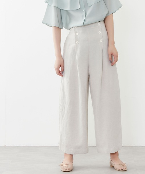 POU DOU DOU(プードゥドゥ)の「リネンレーヨンマリンパンツ(その他パンツ・レディース・オレンジ/ダークブルー/キナリ・3)」の2枚目の写真