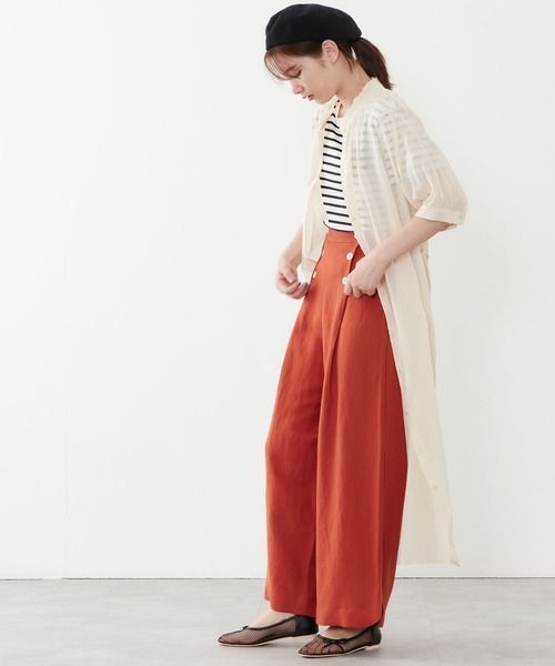 POU DOU DOU(プードゥドゥ)の「リネンレーヨンマリンパンツ(その他パンツ・レディース・オレンジ/ダークブルー/キナリ・3)」の21枚目の写真