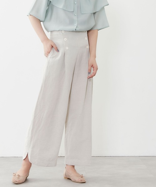 POU DOU DOU(プードゥドゥ)の「リネンレーヨンマリンパンツ(その他パンツ・レディース・オレンジ/ダークブルー/キナリ・3)」の9枚目の写真