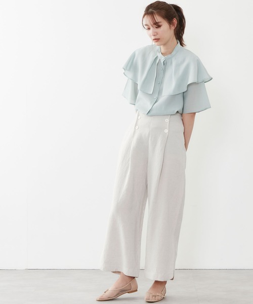 POU DOU DOU(プードゥドゥ)の「リネンレーヨンマリンパンツ(その他パンツ・レディース・オレンジ/ダークブルー/キナリ・3)」の5枚目の写真