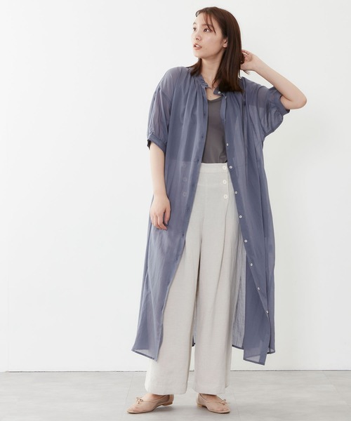 POU DOU DOU(プードゥドゥ)の「リネンレーヨンマリンパンツ(その他パンツ・レディース・オレンジ/ダークブルー/キナリ・3)」の22枚目の写真