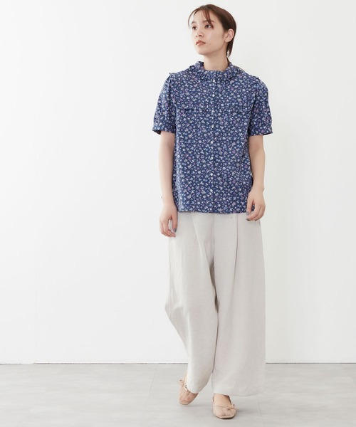 POU DOU DOU(プードゥドゥ)の「リネンレーヨンマリンパンツ(その他パンツ・レディース・オレンジ/ダークブルー/キナリ・3)」の14枚目の写真