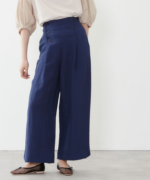 POU DOU DOU(プードゥドゥ)の「リネンレーヨンマリンパンツ(その他パンツ・レディース・オレンジ/ダークブルー/キナリ・3)」の6枚目の写真