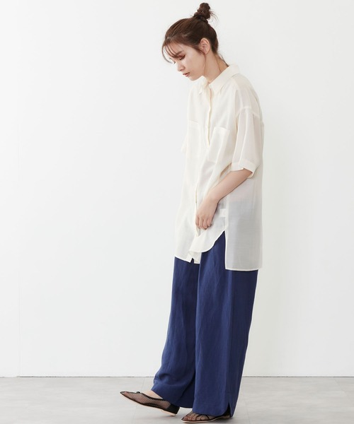 POU DOU DOU(プードゥドゥ)の「リネンレーヨンマリンパンツ(その他パンツ・レディース・オレンジ/ダークブルー/キナリ・3)」の15枚目の写真